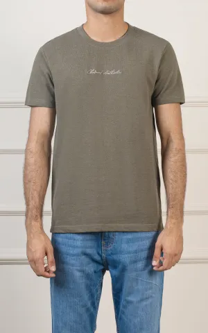 ROUND NECK T SHIRT OLIVE