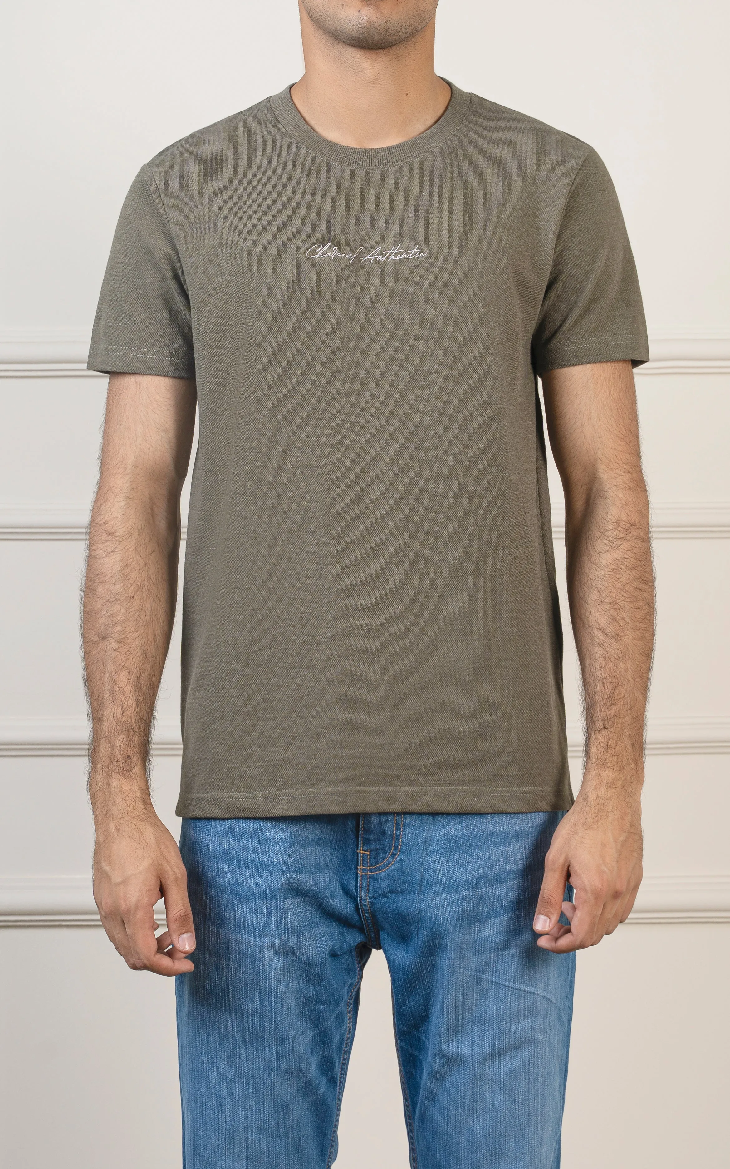 ROUND NECK T SHIRT OLIVE