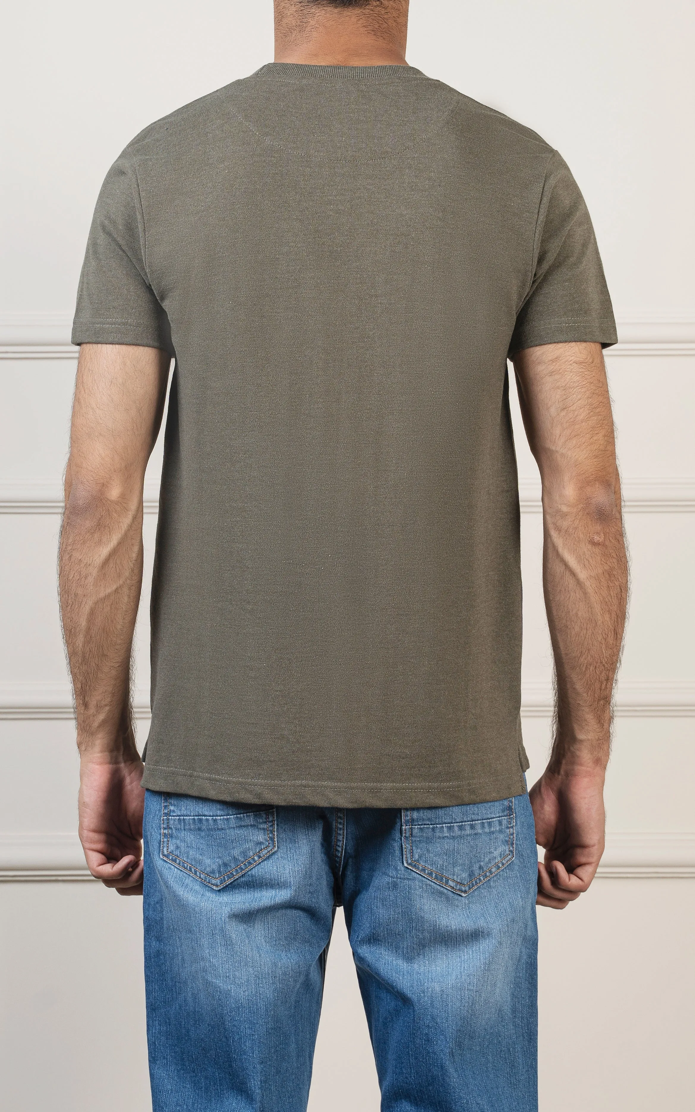 ROUND NECK T SHIRT OLIVE