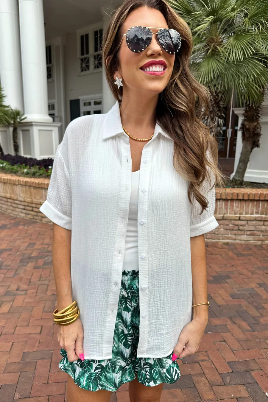 Sawyer Gauze Top, White