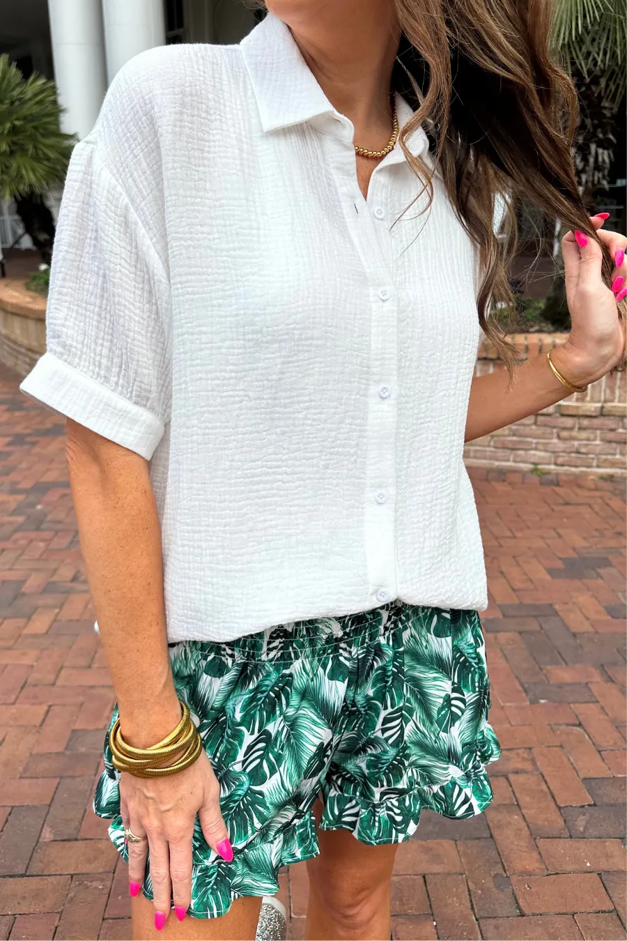 Sawyer Gauze Top, White