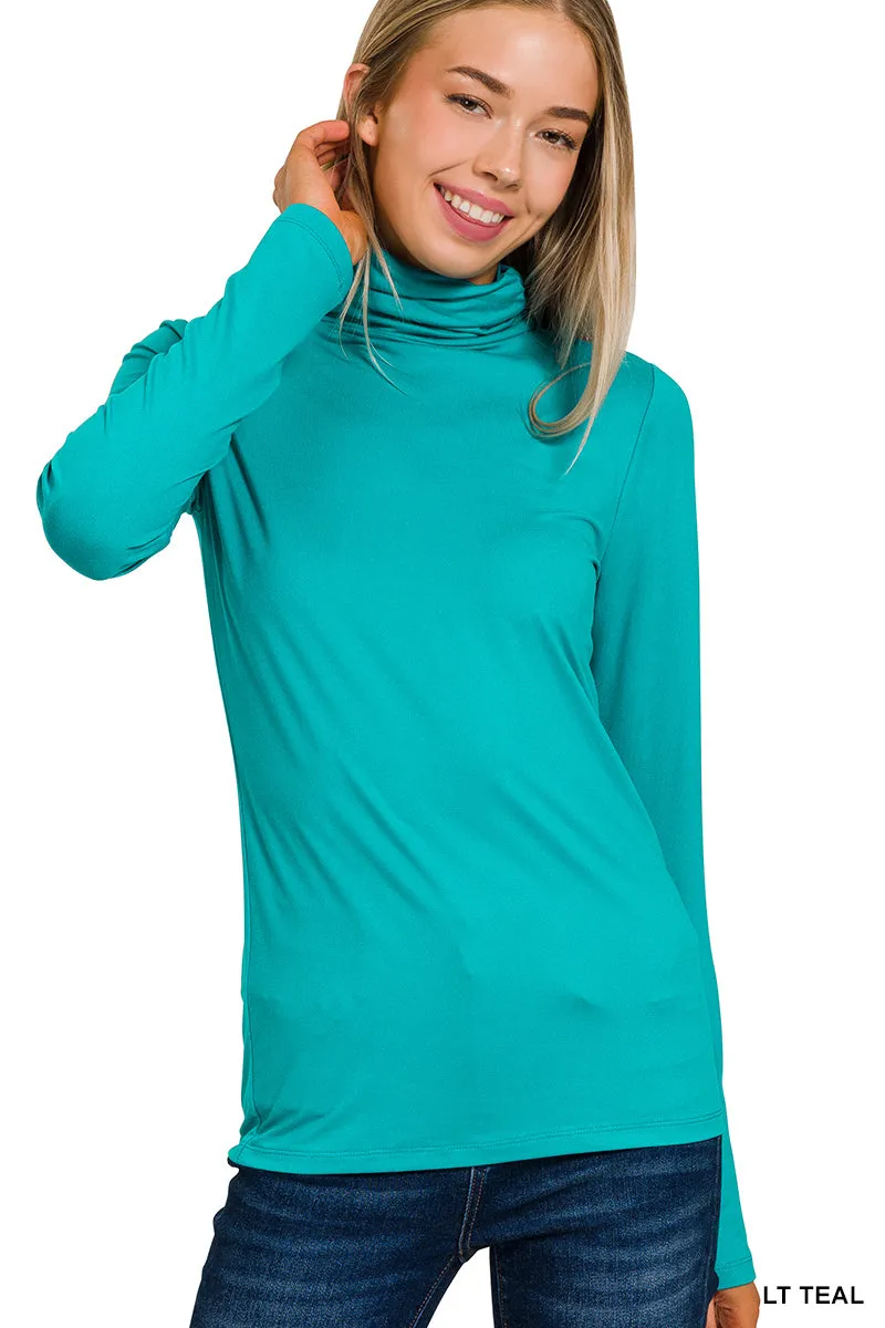 Sexy Conservative Microfiber Turtleneck Top (4 Options)