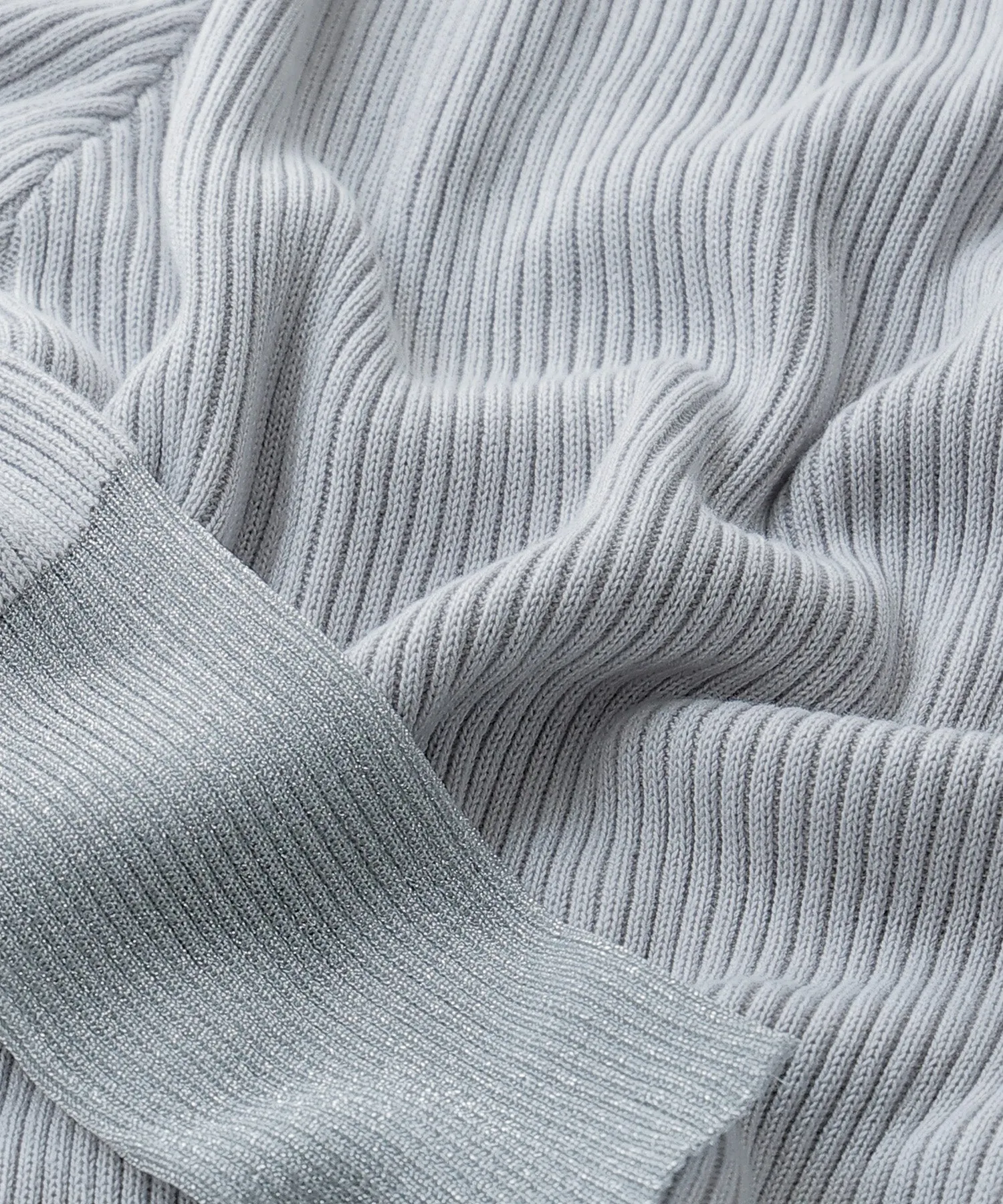 Sheer sleeve rib knit tops