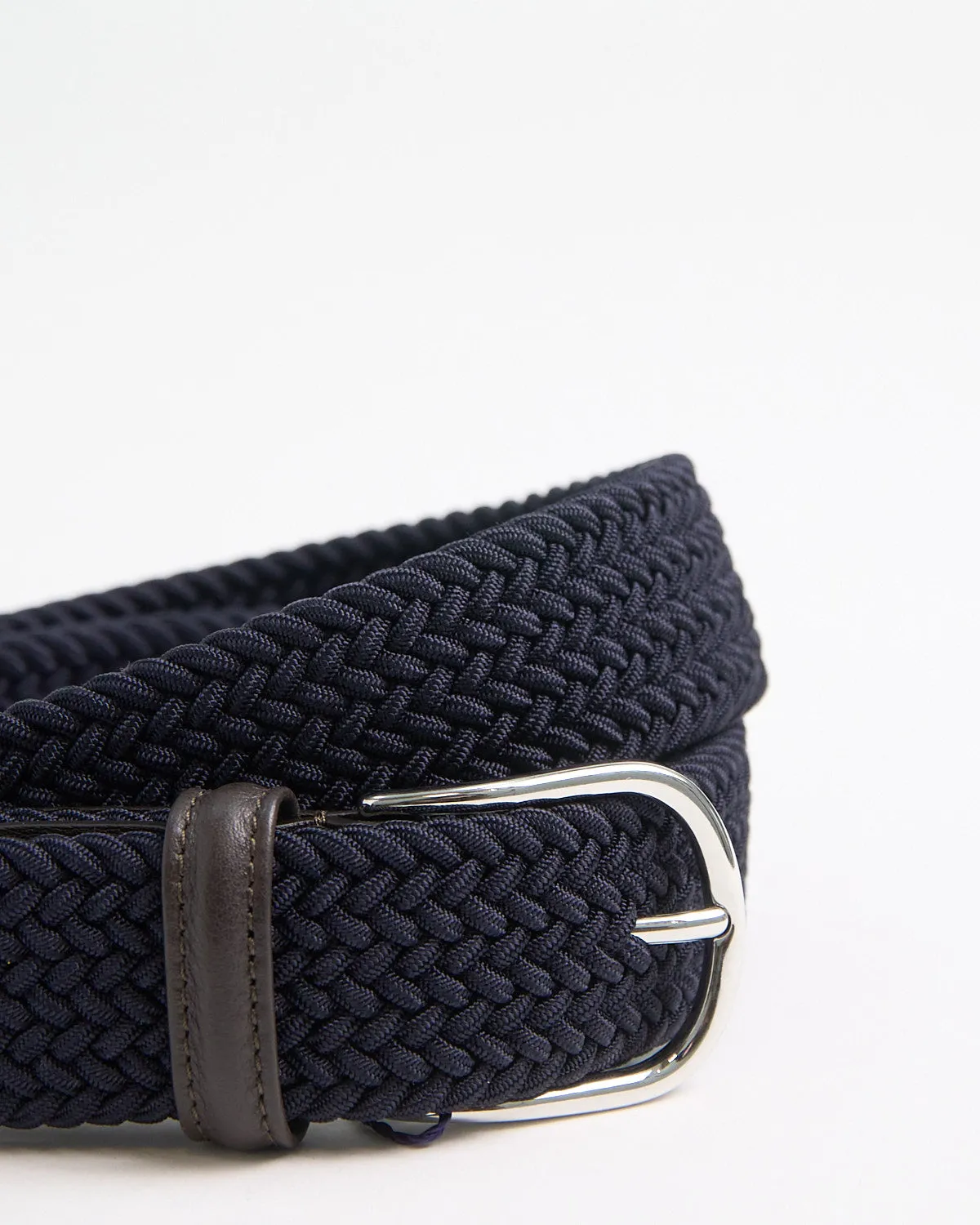 Signature Braided Stretch Navy Cotton Belt
