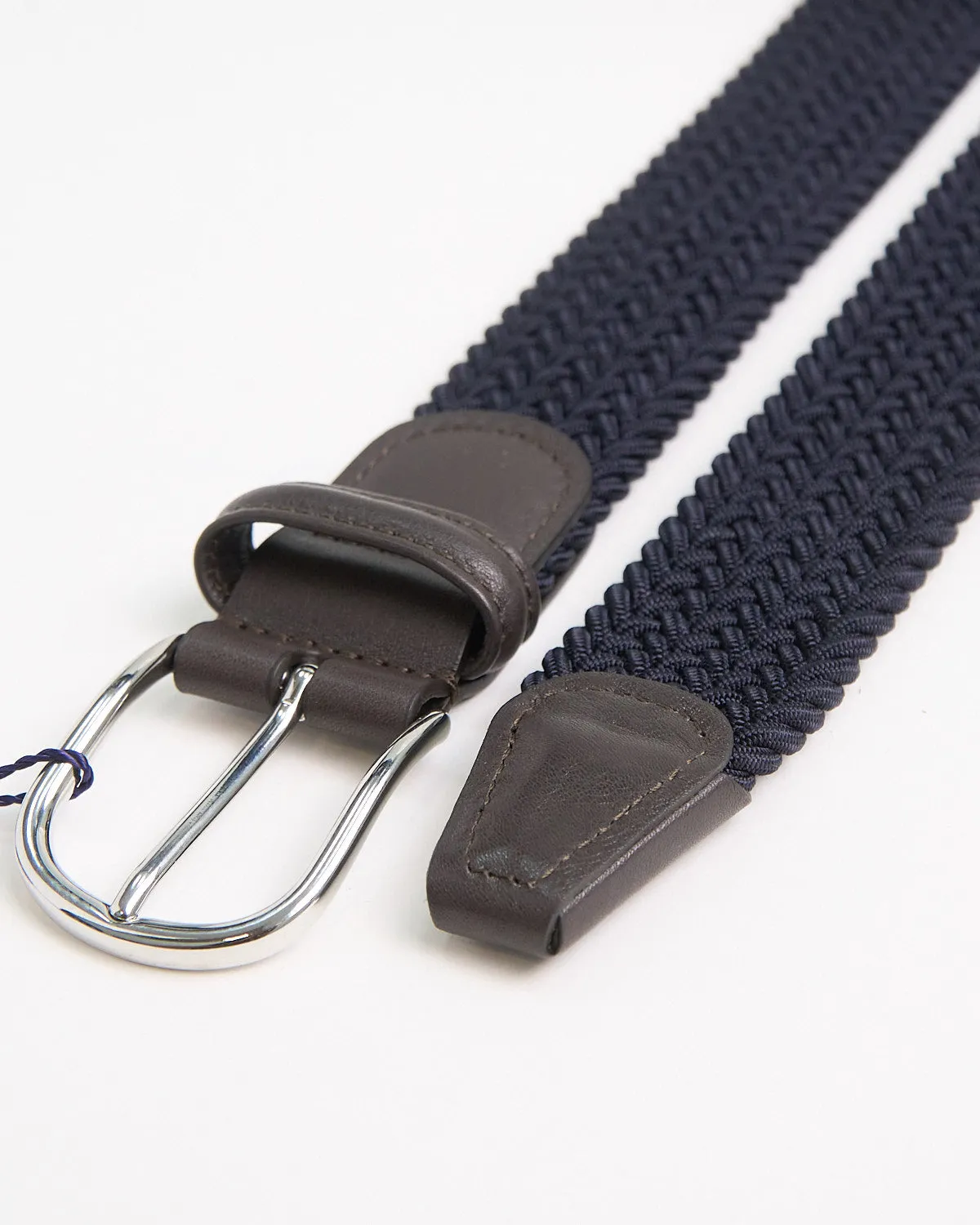 Signature Braided Stretch Navy Cotton Belt
