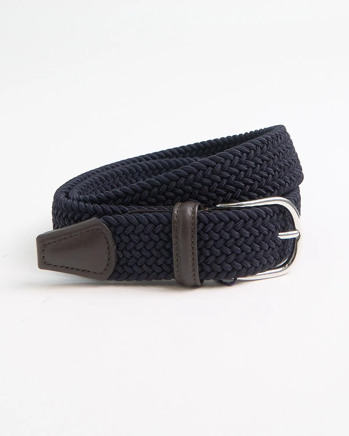 Signature Braided Stretch Navy Cotton Belt