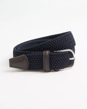 Signature Braided Stretch Navy Cotton Belt