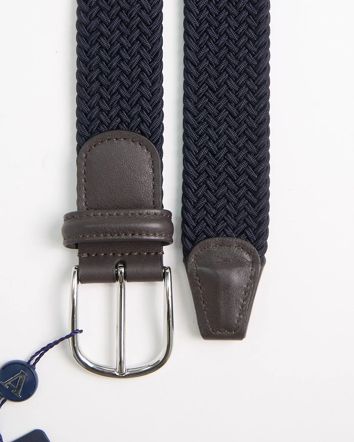 Signature Braided Stretch Navy Cotton Belt