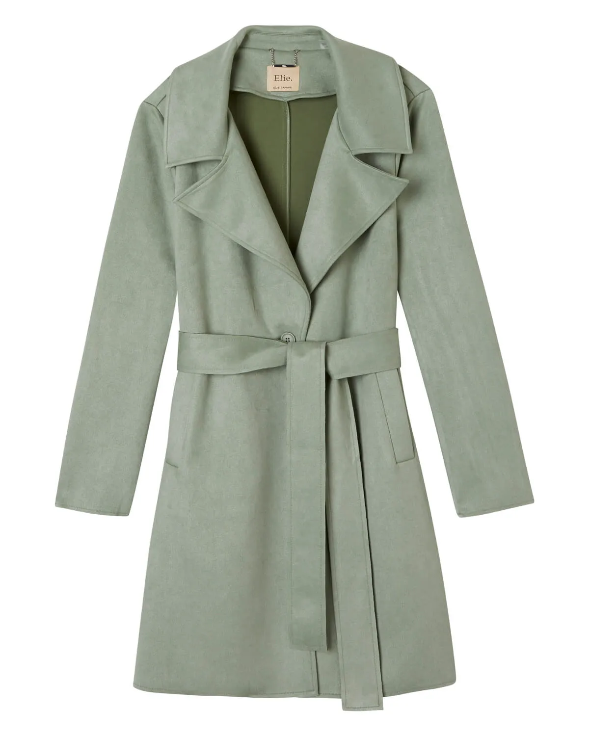 Single Button Faux Suede Coat