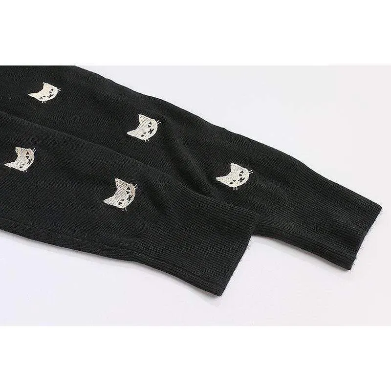 Slim Cat Embroidered Cardigan