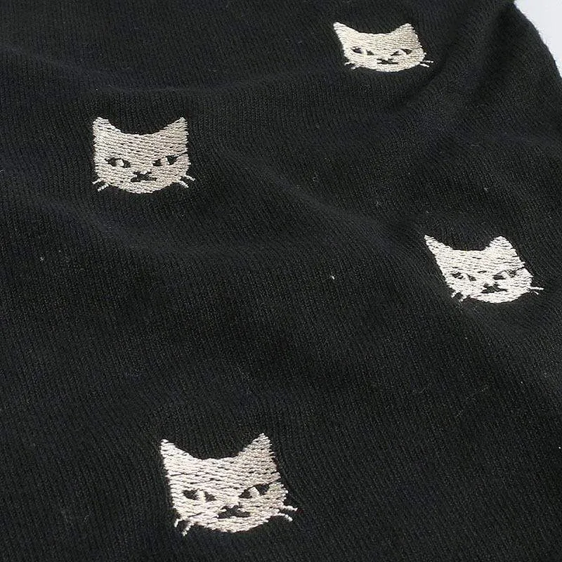 Slim Cat Embroidered Cardigan