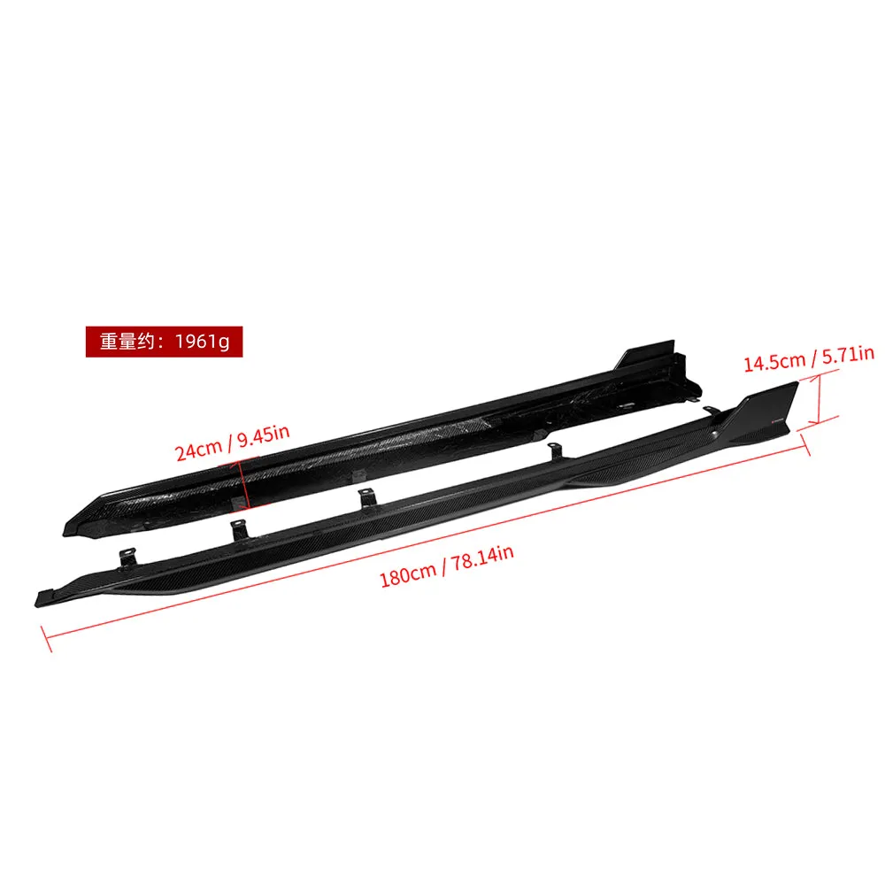 SOOQOO USA Side Skirts for BMW X5M X5MC F95 LCI Carbon Fiber