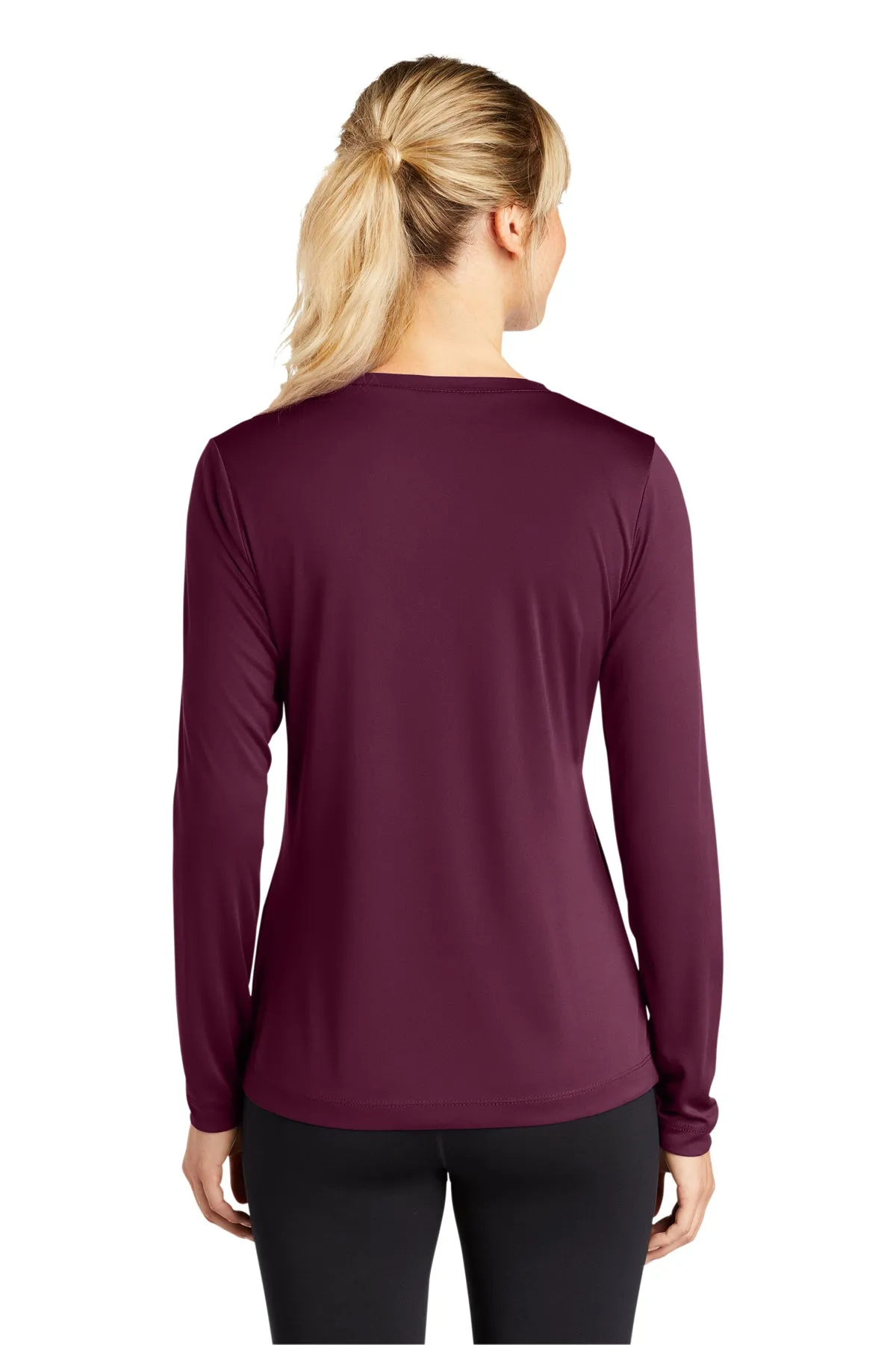 Sport-Tek Ladies Long Sleeve PosiCharge Competitor Customized V-Neck Tee's, Maroon