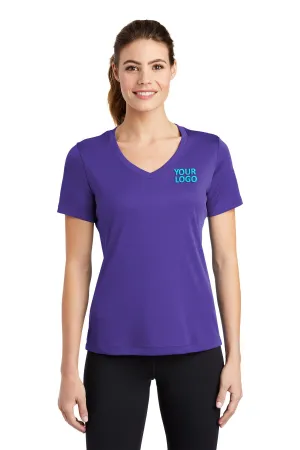 Sport-Tek Ladies PosiCharge Competitor Customized V-Neck Tee's, Purple