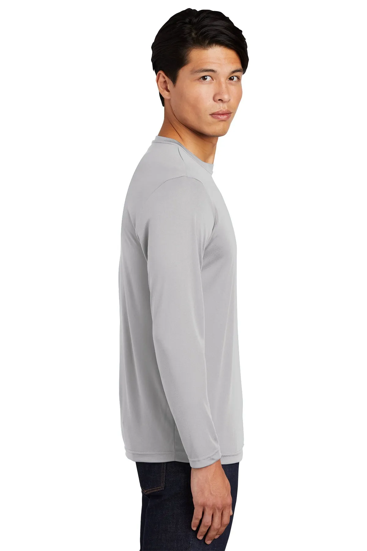 Sport-Tek Long Sleeve PosiCharge Customized Competitor Tee's, Silver