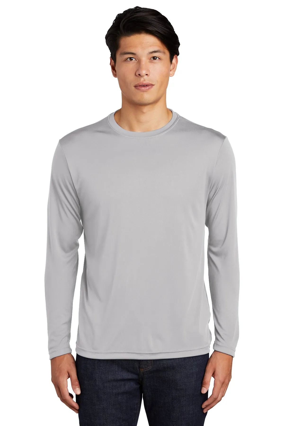 Sport-Tek Long Sleeve PosiCharge Customized Competitor Tee's, Silver