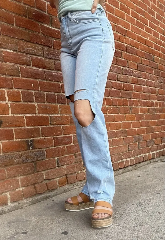 Straight Leg Distressed Jean