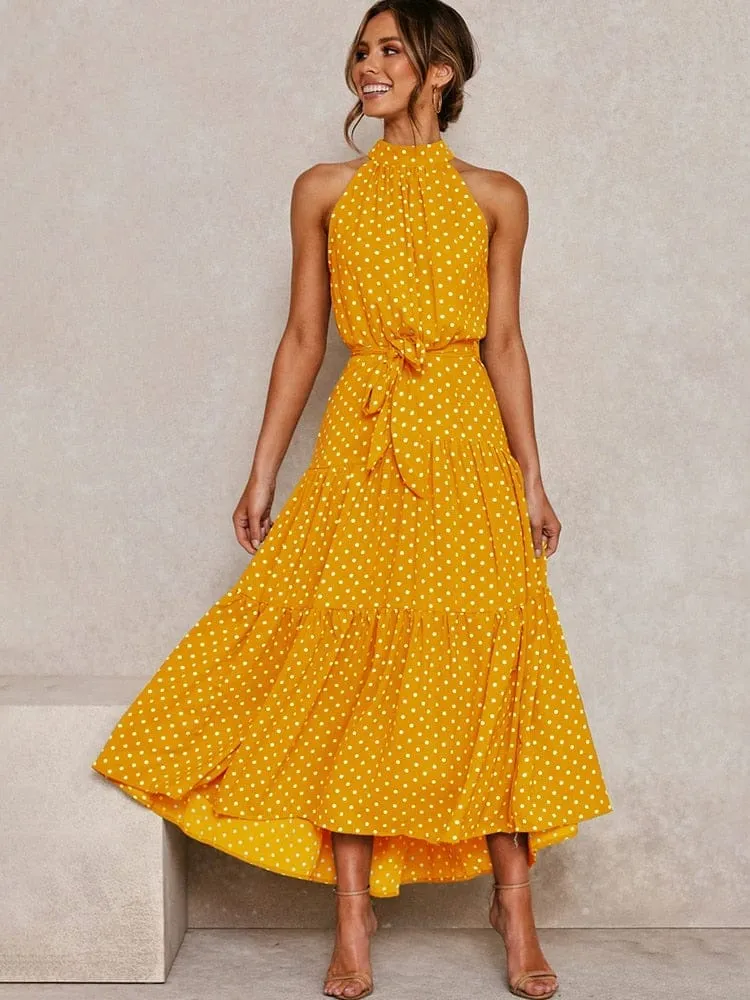 Summer Long Polka Dot Casual Dresses