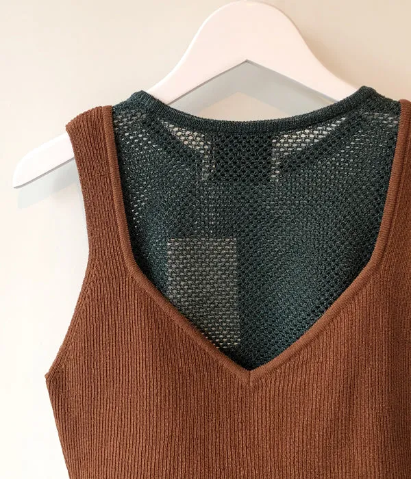 TAN/SPARKLE CAMITANK(BRONZE GREEN)