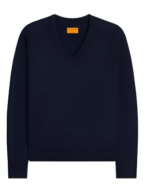 The V in Silk/Linen in Midnight