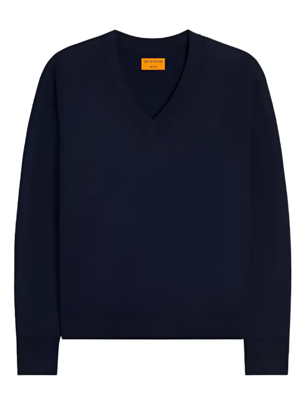 The V in Silk/Linen in Midnight