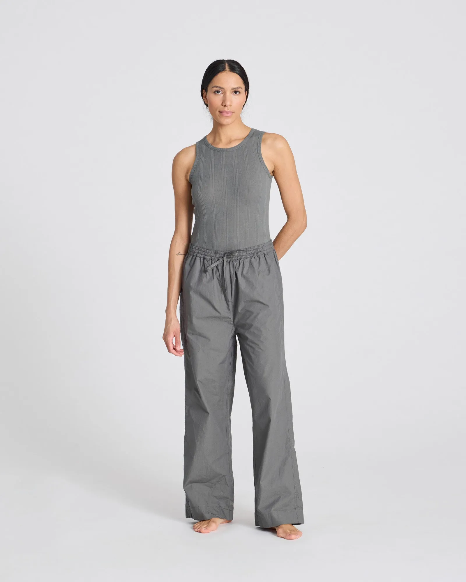 Thilde Pant Poplin GOTS 243975 - Metal Grey