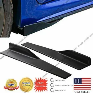Universal Car Side Skirts 2PCs Black Bottom Line Body Kit 45cm/17.7"