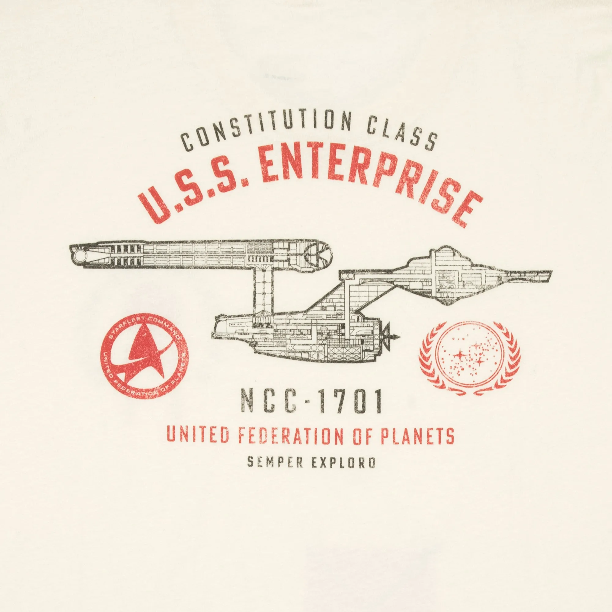 USS Enterprise NCC-1701 UFC Diagram White Tee