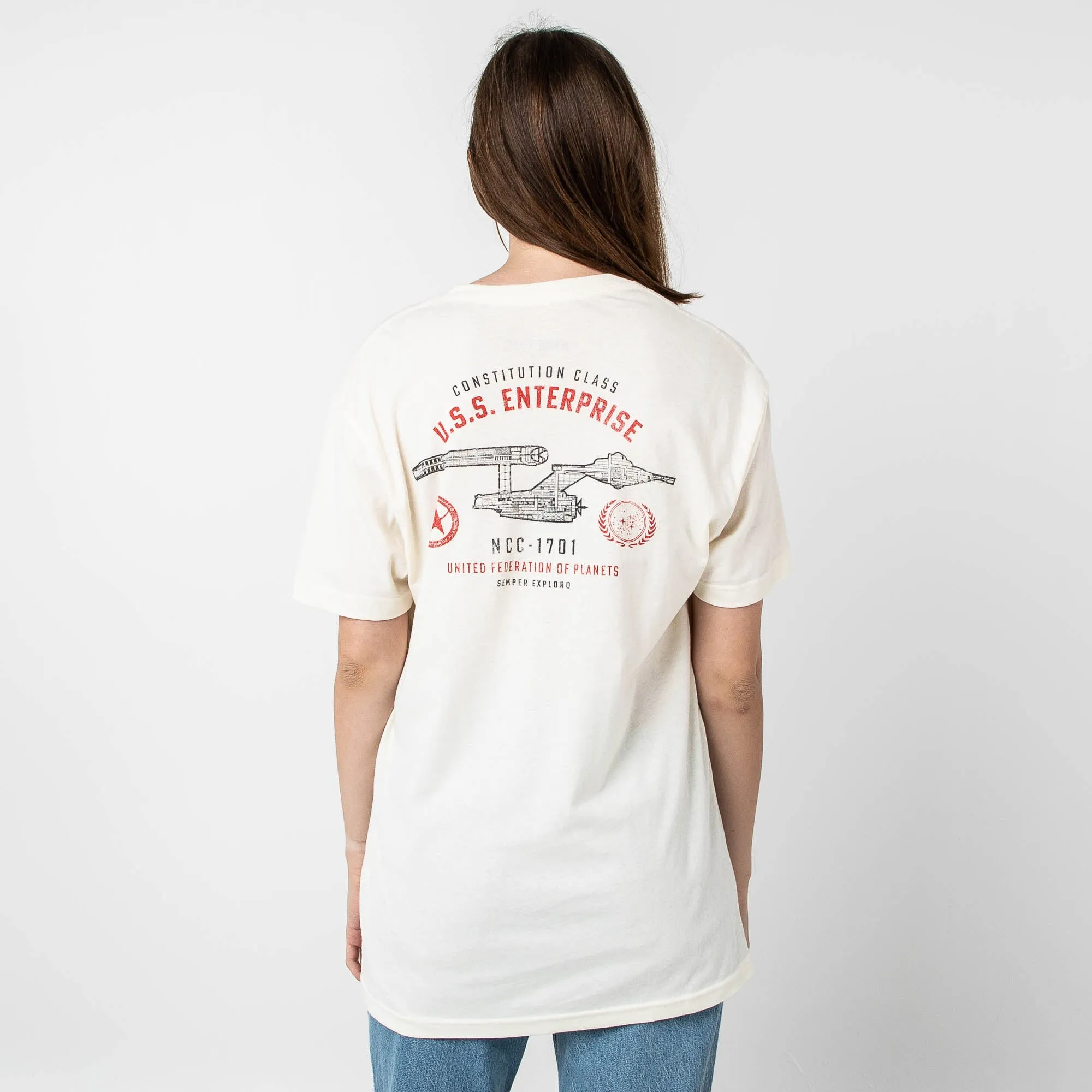 USS Enterprise NCC-1701 UFC Diagram White Tee