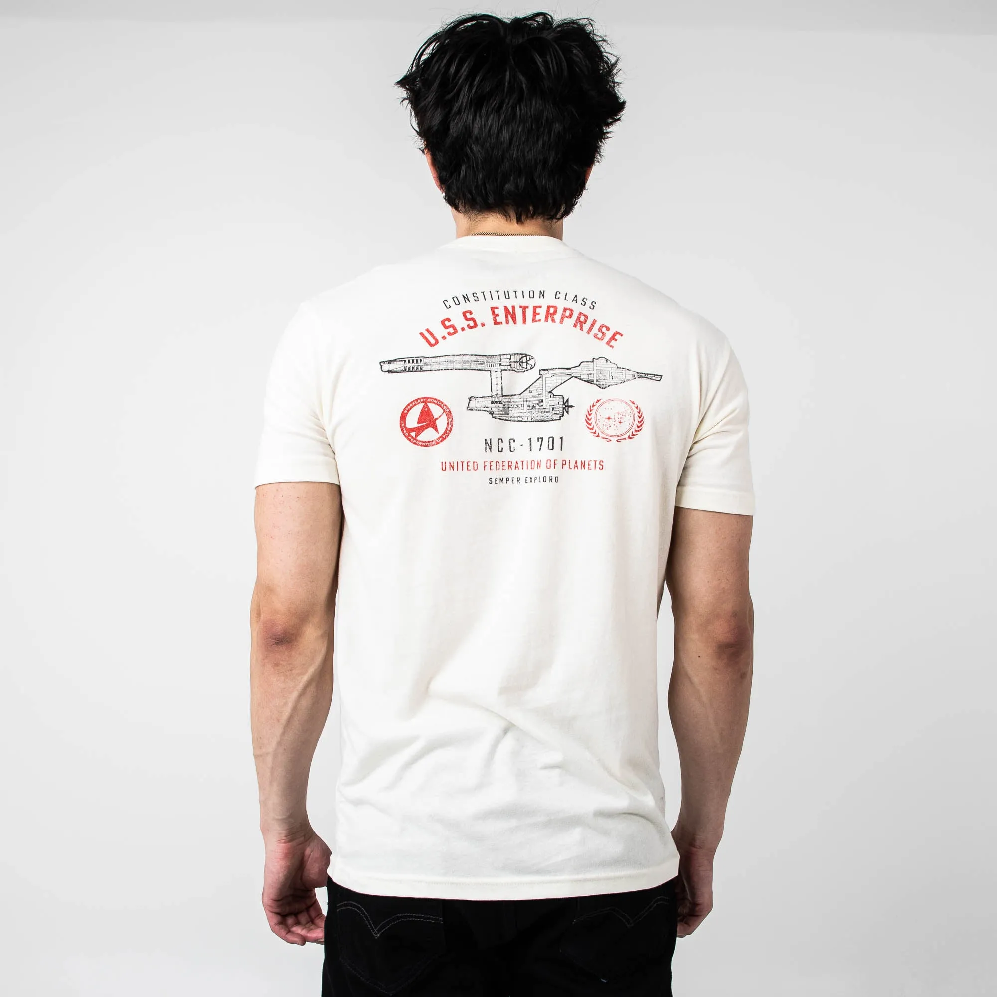 USS Enterprise NCC-1701 UFC Diagram White Tee
