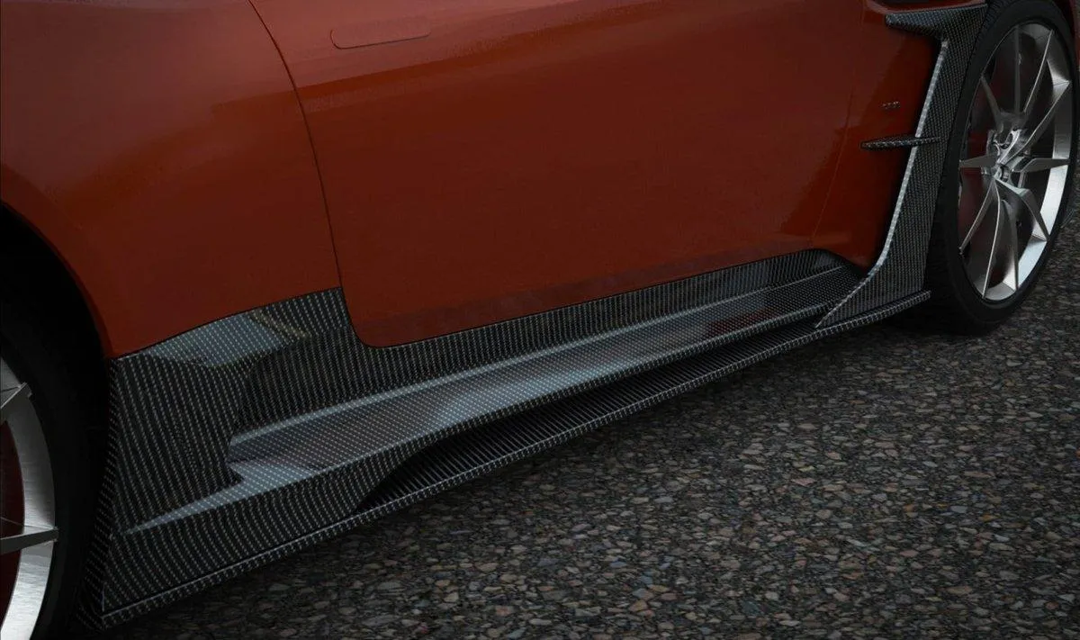 Ventus Veloce Rocker Panels & Side Skirts Extensions & Side Skirt Set for Aston Martin DB11 V8 V12 Carbon Fiber
