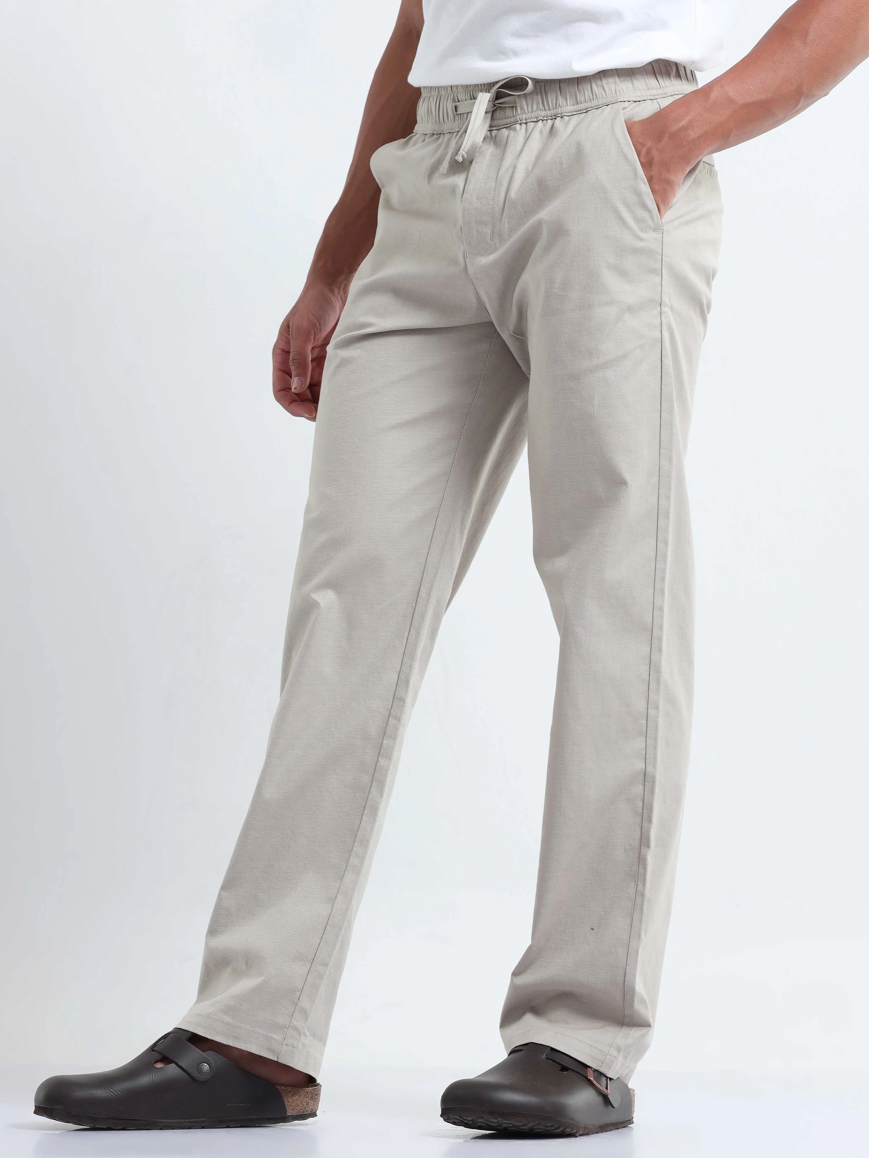 Verve Structural Beige Relaxed Pants
