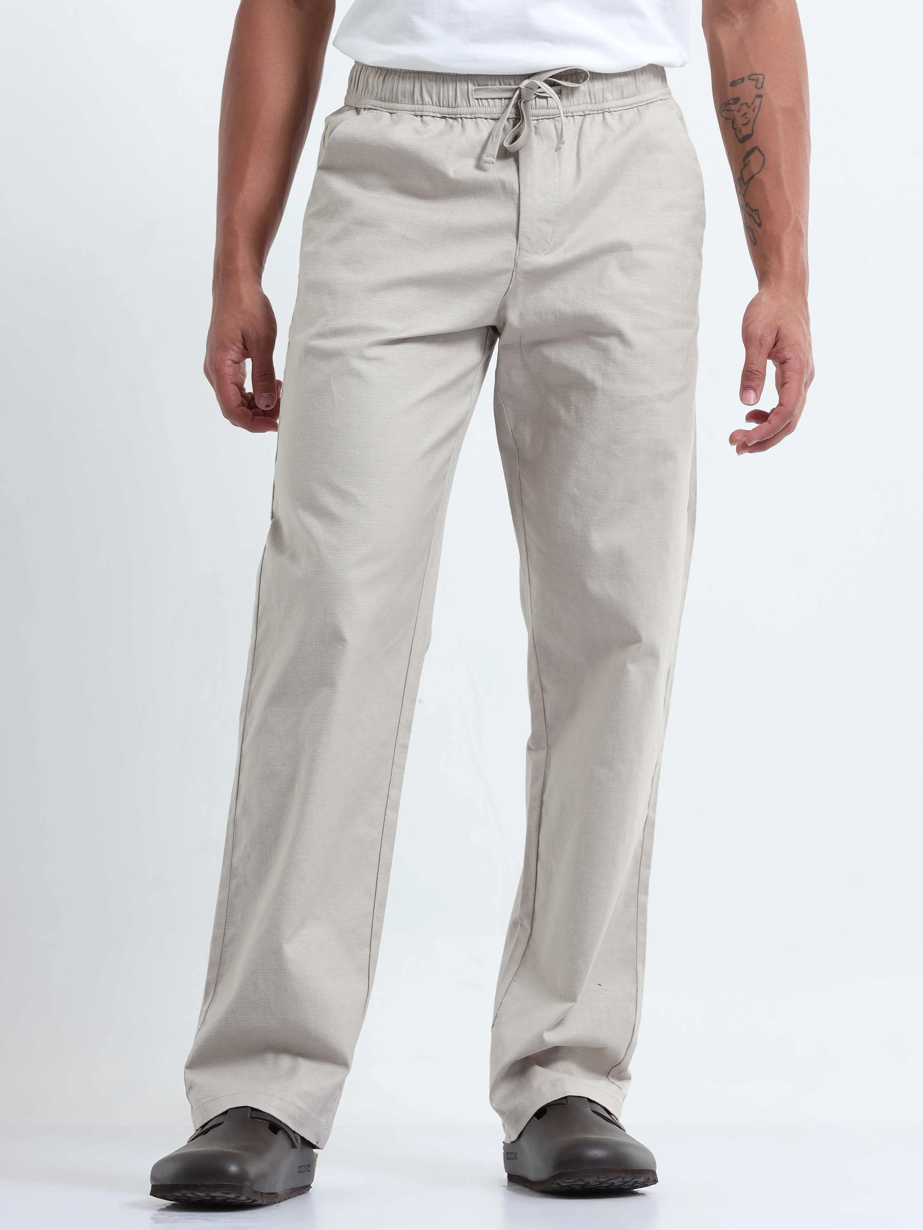 Verve Structural Beige Relaxed Pants