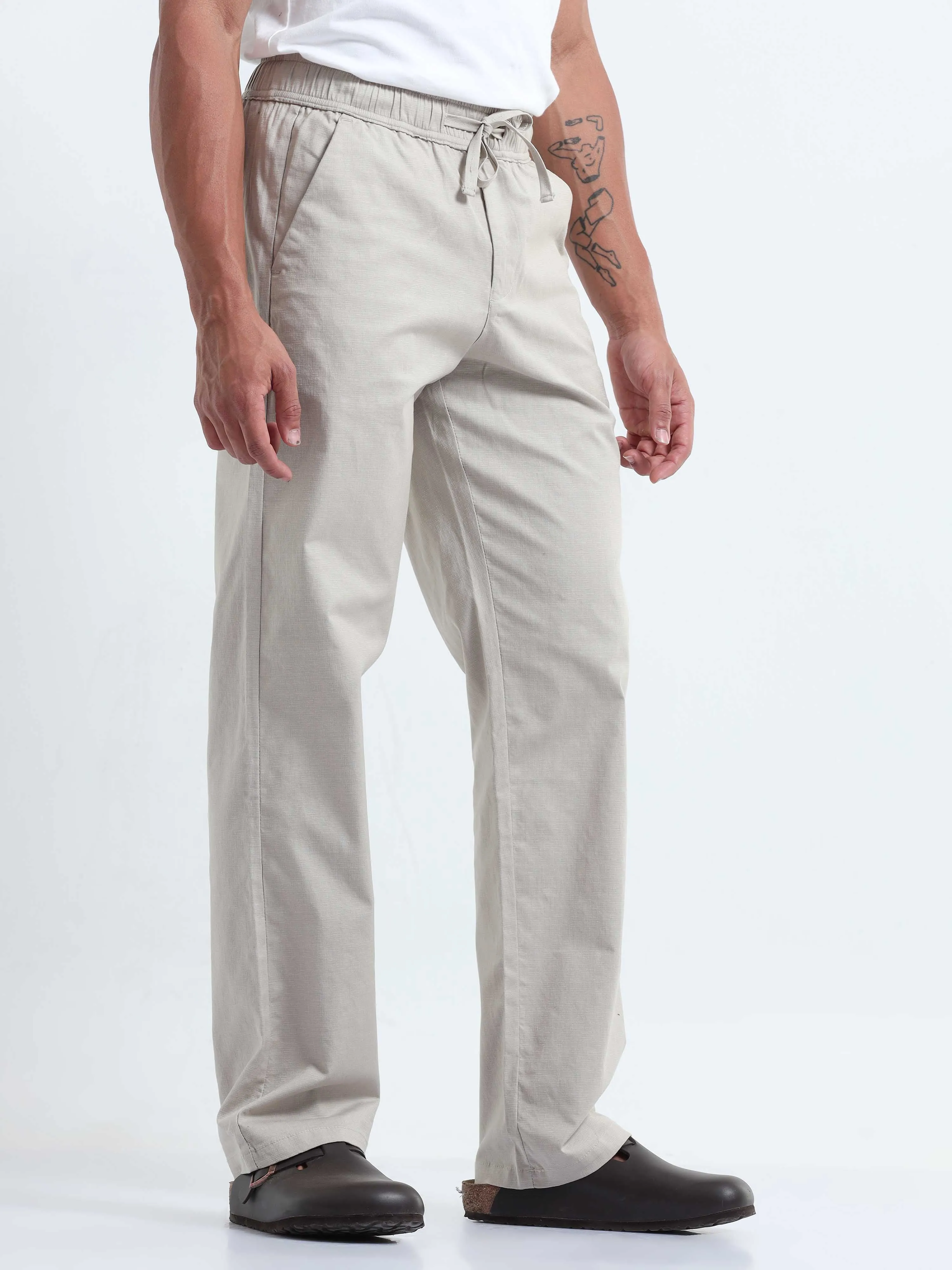 Verve Structural Beige Relaxed Pants