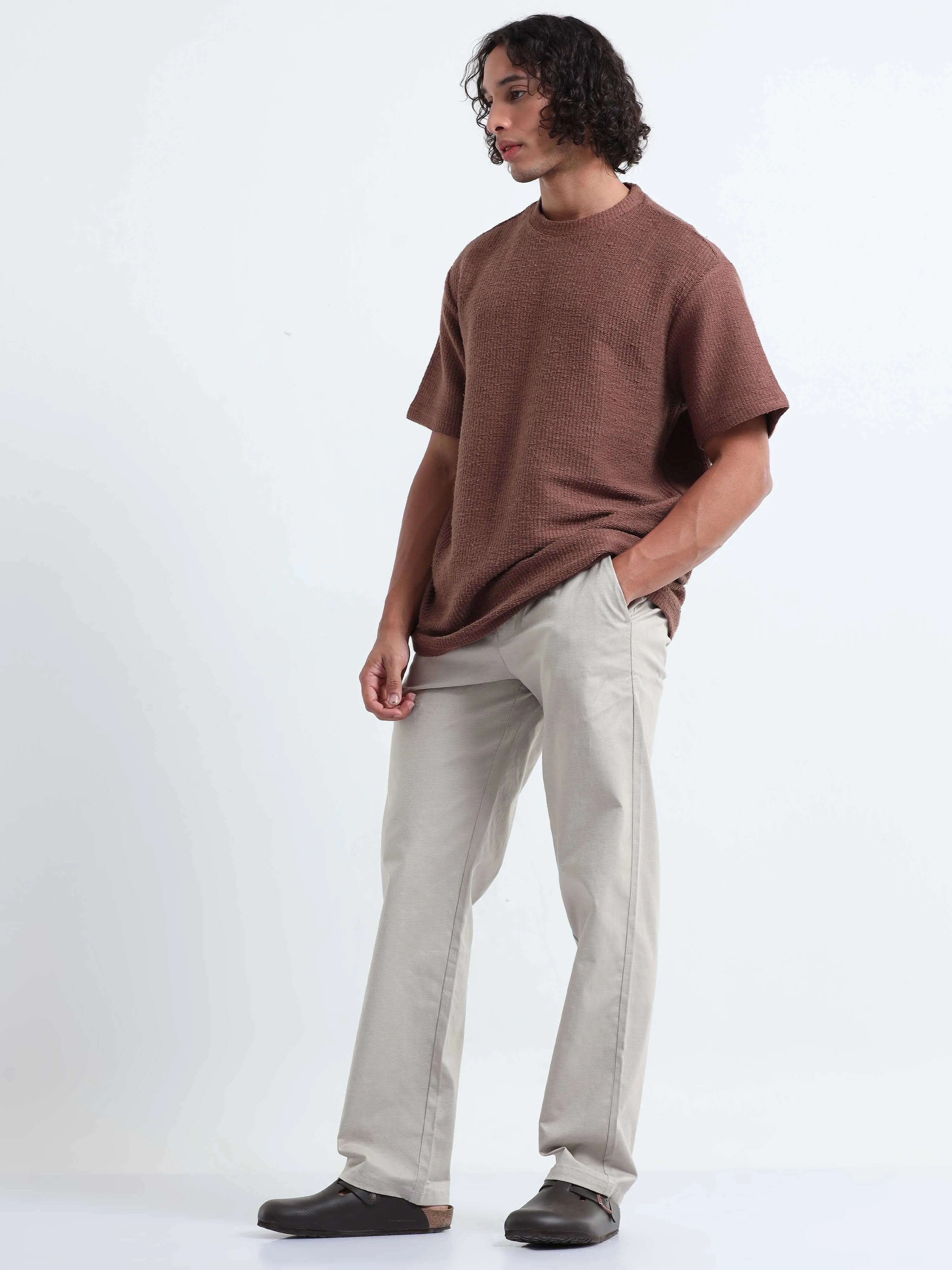Verve Structural Beige Relaxed Pants