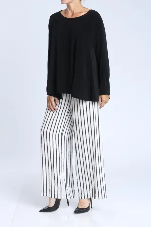 White Stripe Wide Leg Pants