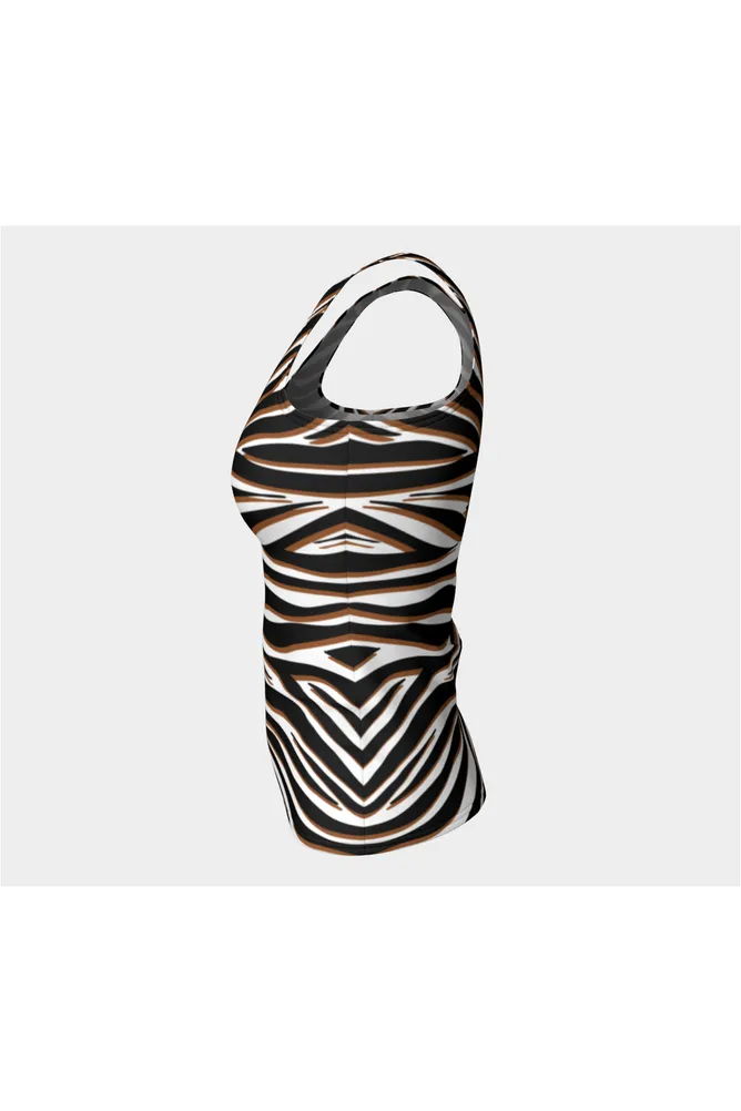 Zebra Print Fitted Tank Top
