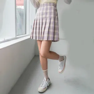 Zipper Side Pleated Skirt