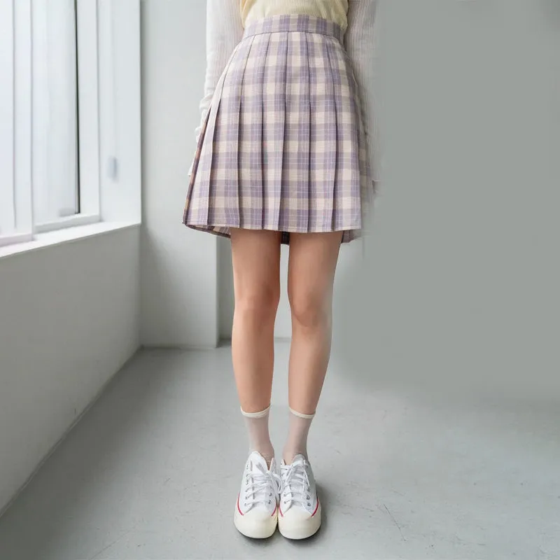 Zipper Side Pleated Skirt