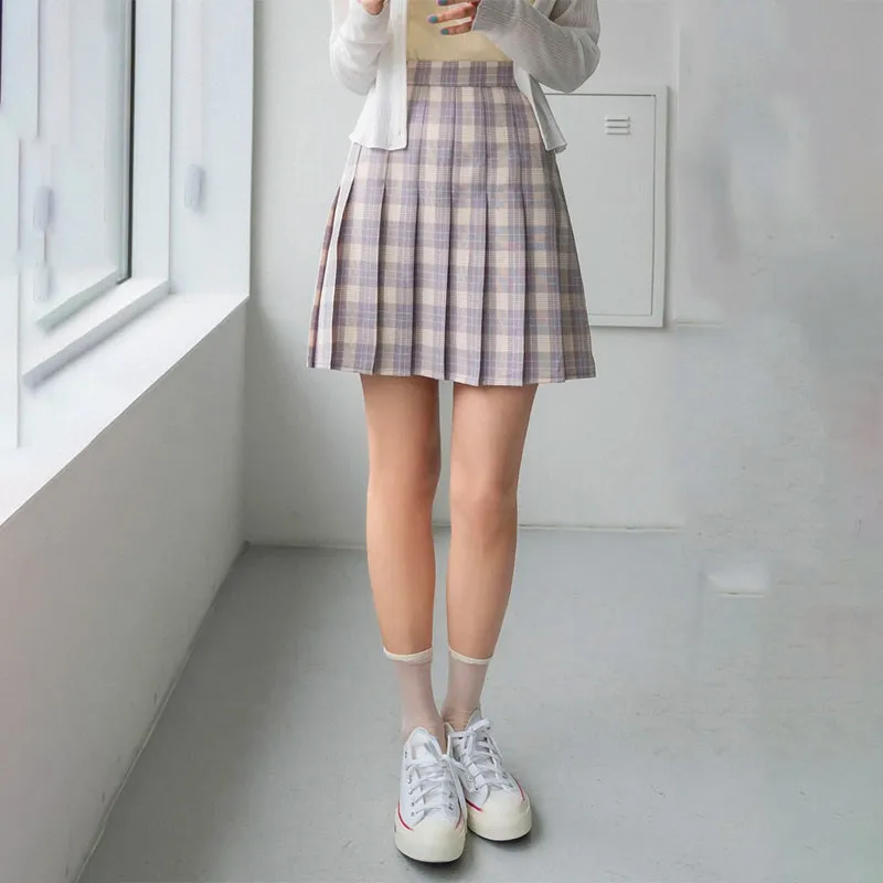 Zipper Side Pleated Skirt